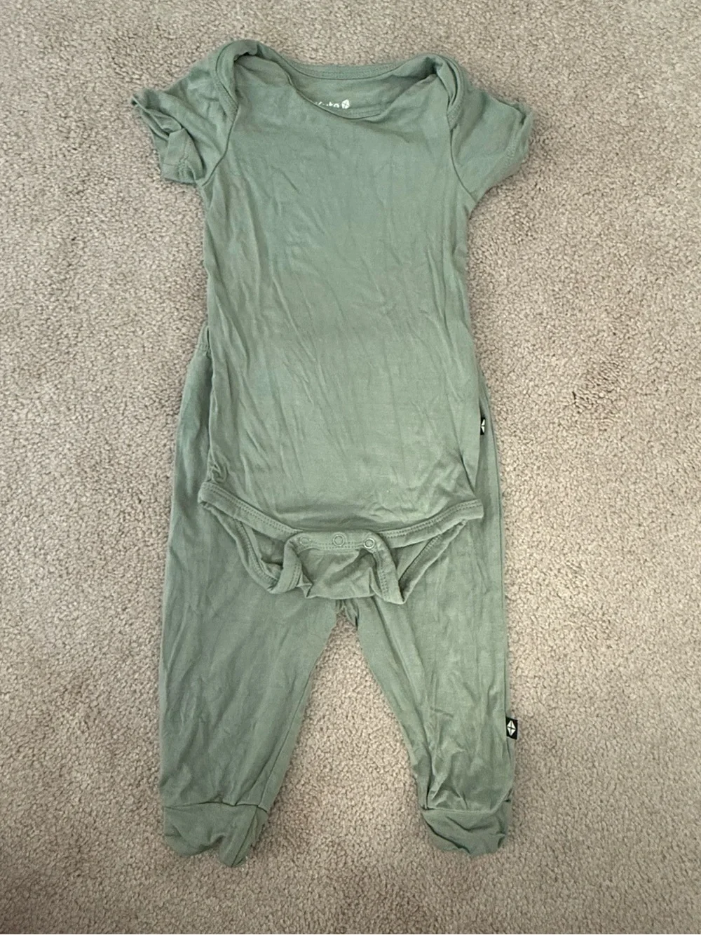 Kyte Bodysuit And Pants Sage Green - Size 3-6 Month
